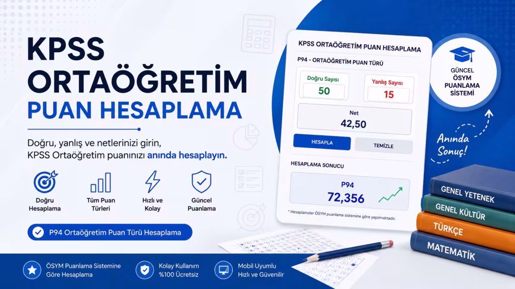 KPSS Ortaöğretim Puan Hesaplama